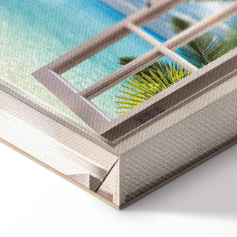 Window Sea View Landscape Canvas Print