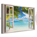 Window Sea View Landscape Canvas Print