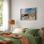 Beach Window View Landscape Canvas Print