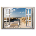 Beach Window View Landscape Canvas Print