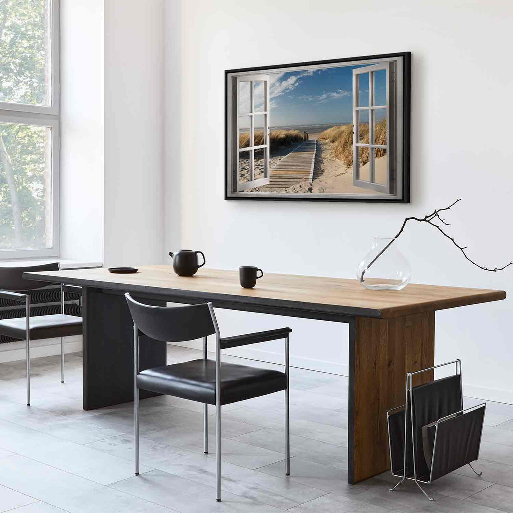 Beach Window View Landscape Canvas Print