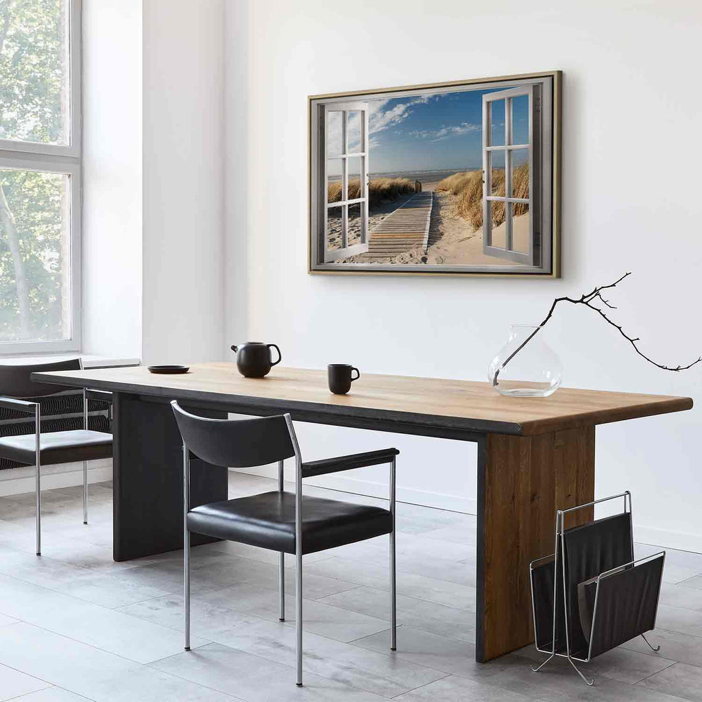 Beach Window View Landscape Canvas Print