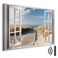 Beach Window View Landscape Canvas Print