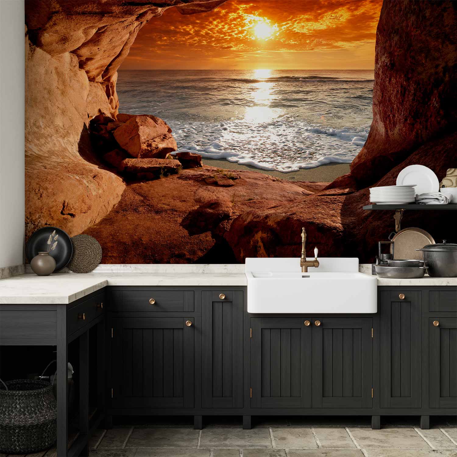 Sea Cave Exit Landscape Wall Mural