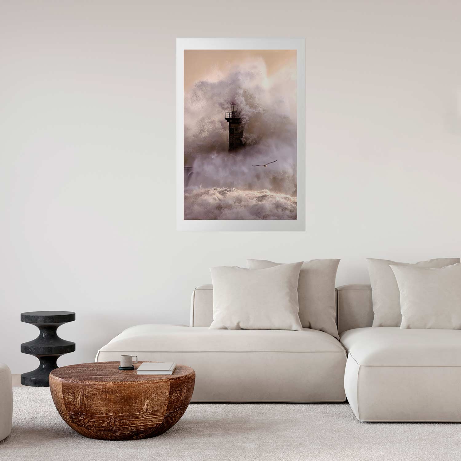 Storm Birds Over Water Landscape Poster