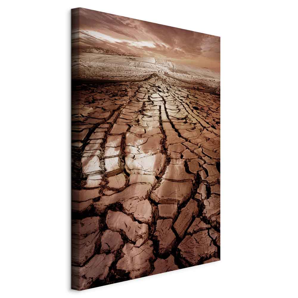 Desert Drought Landscape Vertical Canvas Print