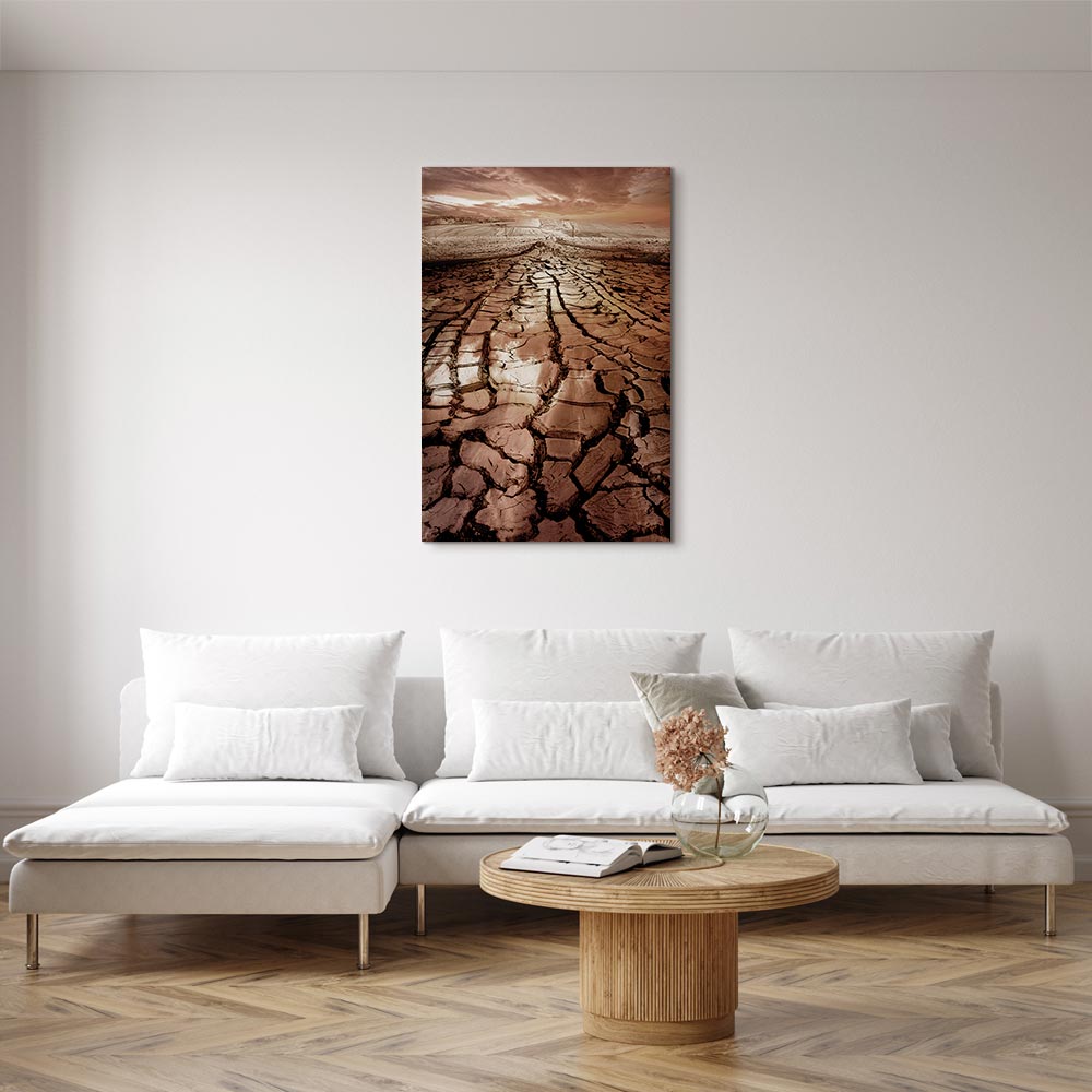 Desert Drought Landscape Vertical Canvas Print