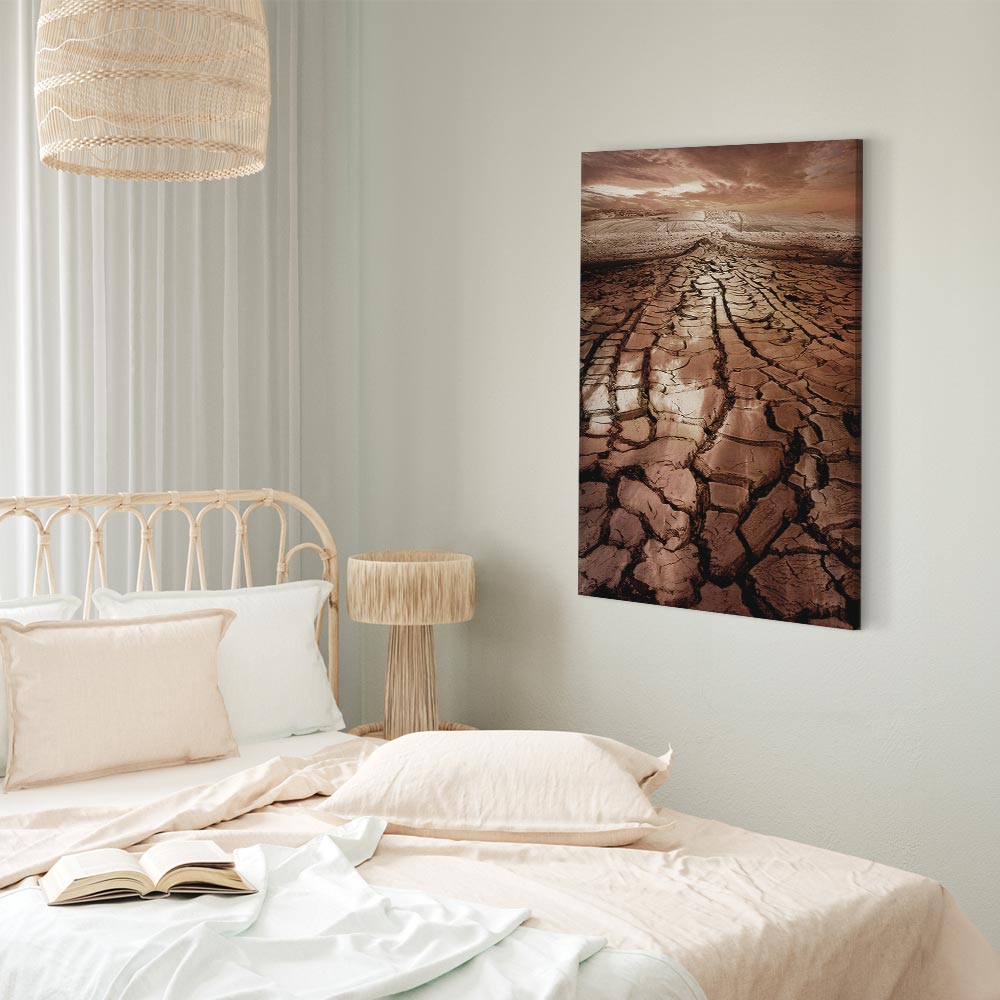 Desert Drought Landscape Vertical Canvas Print