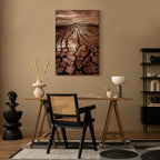 Desert Drought Landscape Vertical Canvas Print