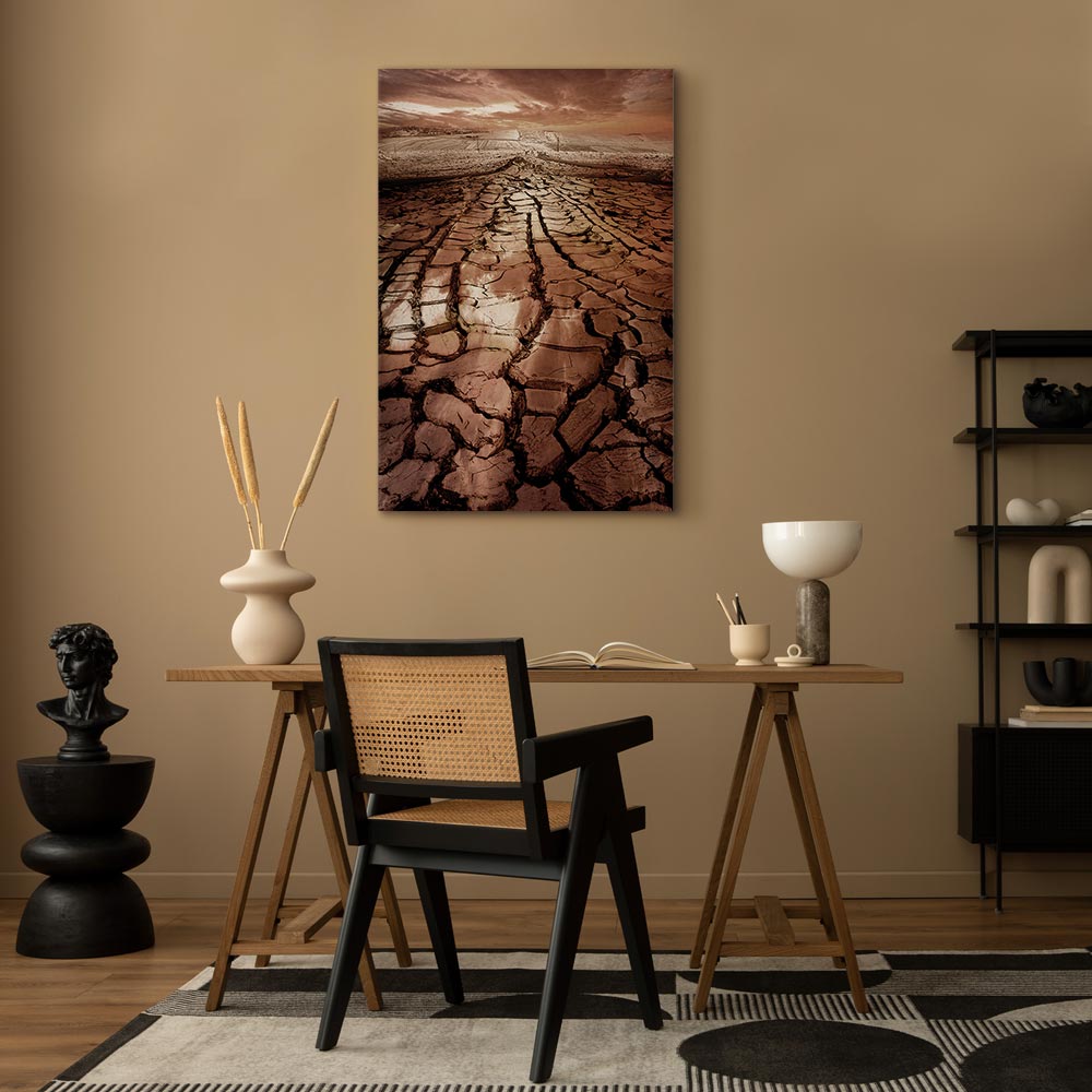Desert Drought Landscape Vertical Canvas Print