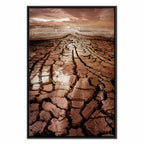 Desert Drought Landscape Vertical Canvas Print
