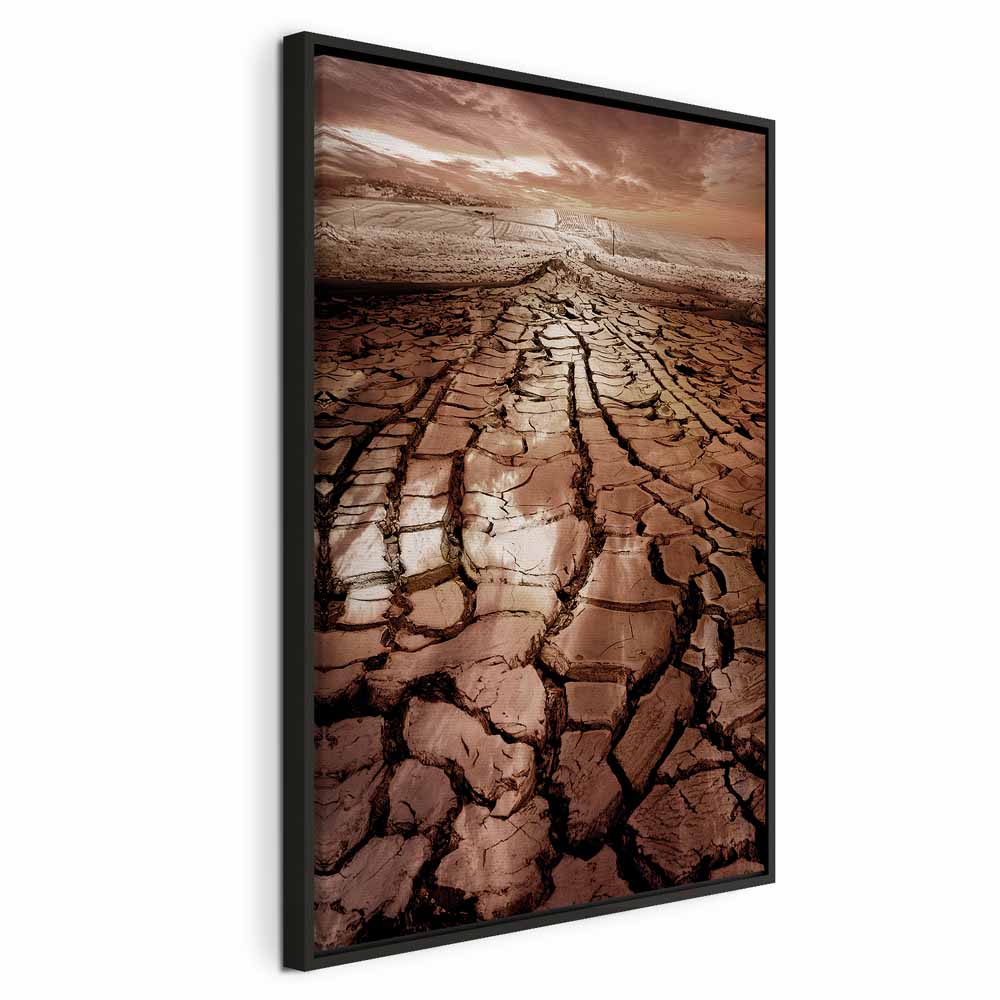Desert Drought Landscape Vertical Canvas Print