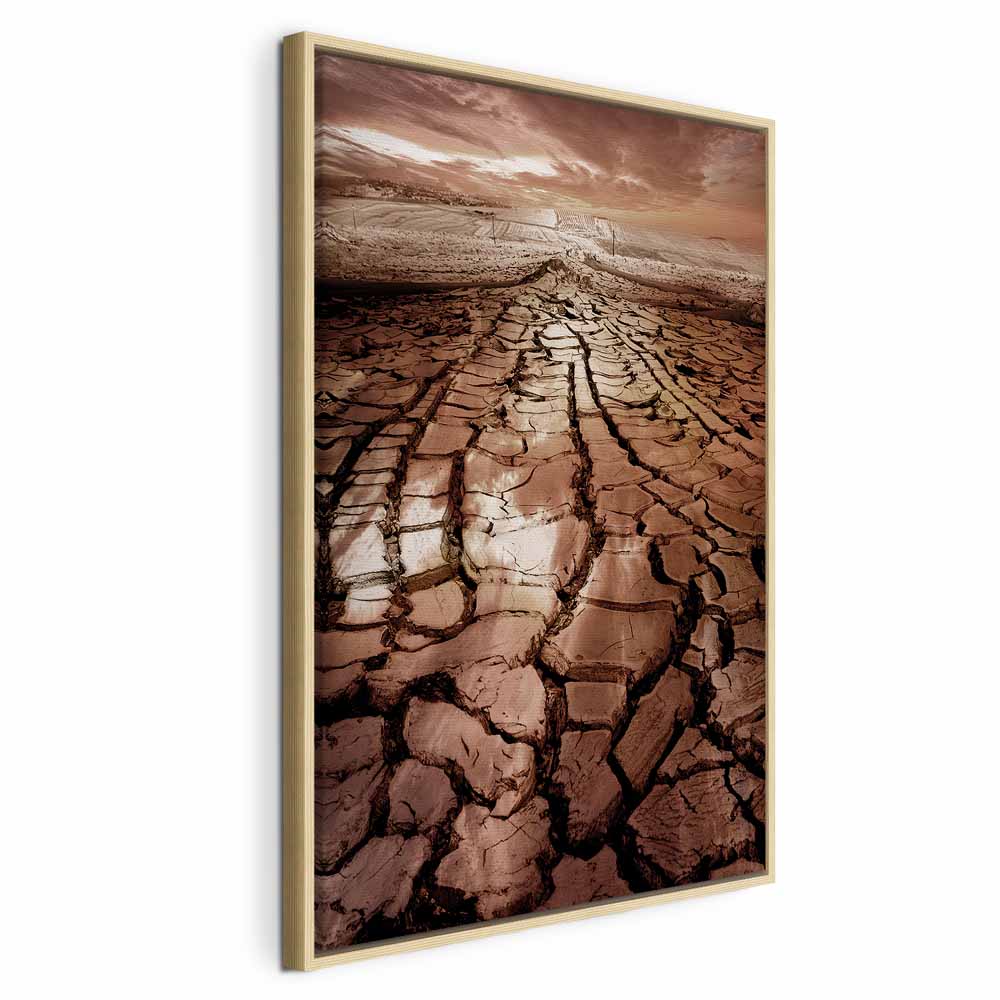 Desert Drought Landscape Vertical Canvas Print