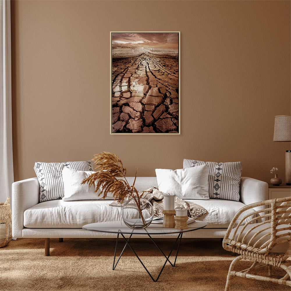 Desert Drought Landscape Vertical Canvas Print