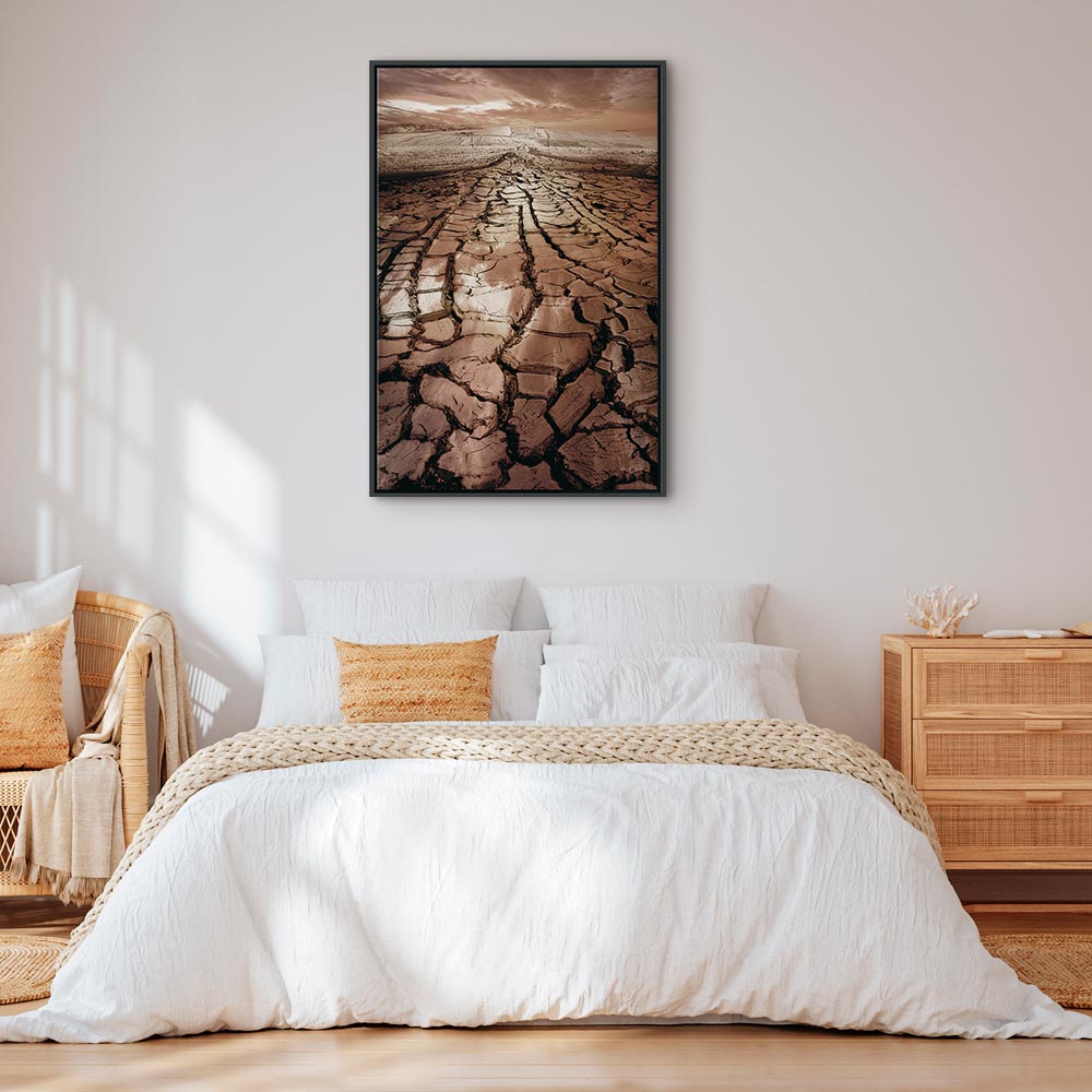 Desert Drought Landscape Vertical Canvas Print