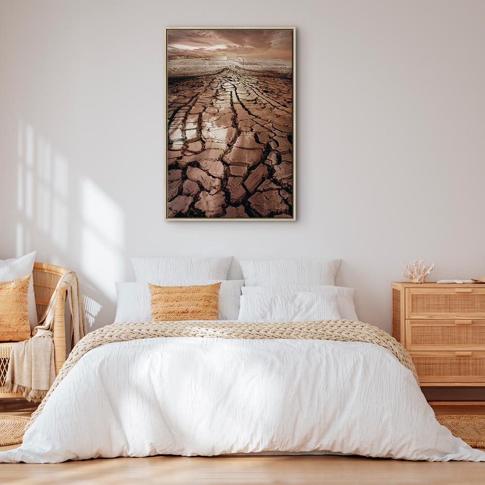 Desert Drought Landscape Vertical Canvas Print