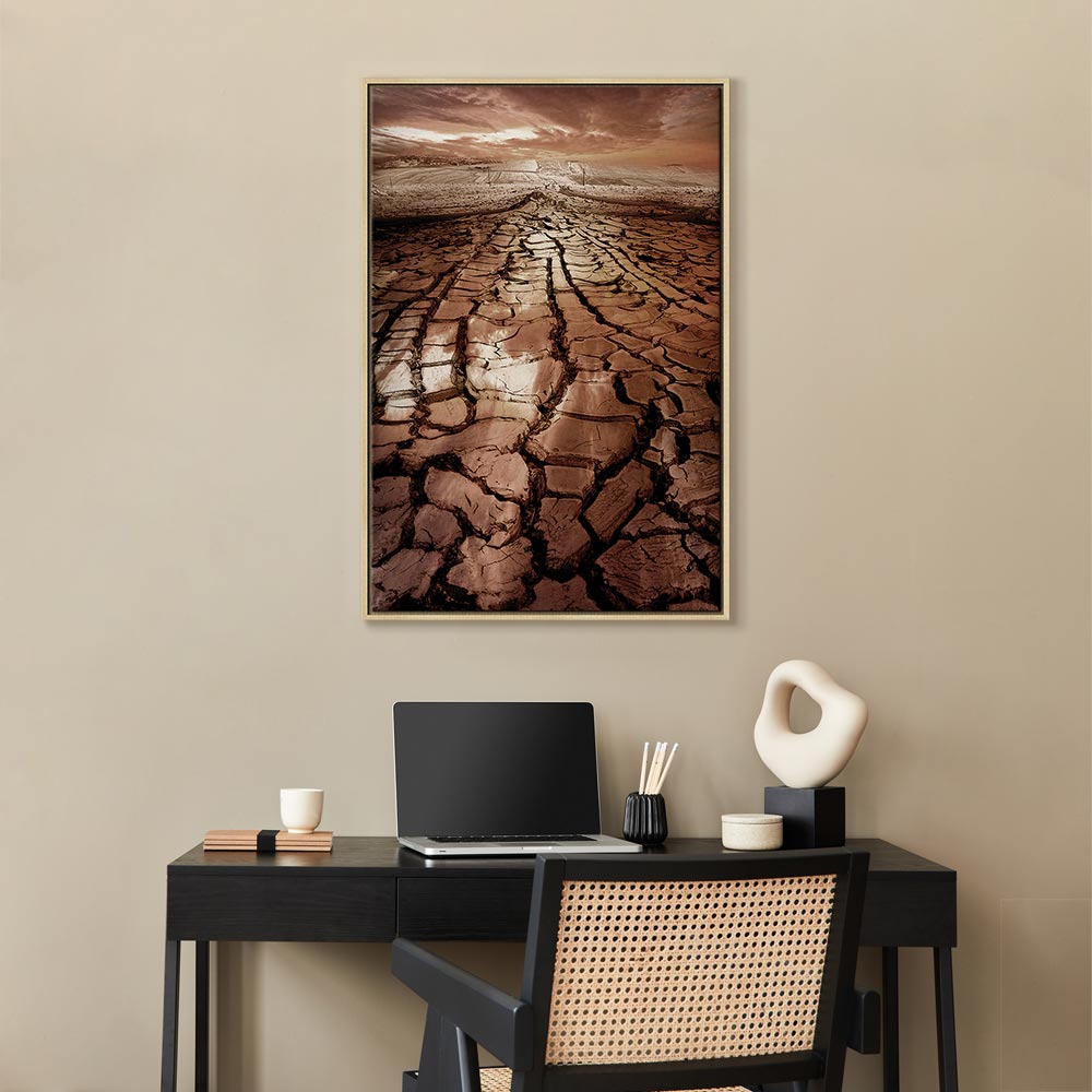 Desert Drought Landscape Vertical Canvas Print