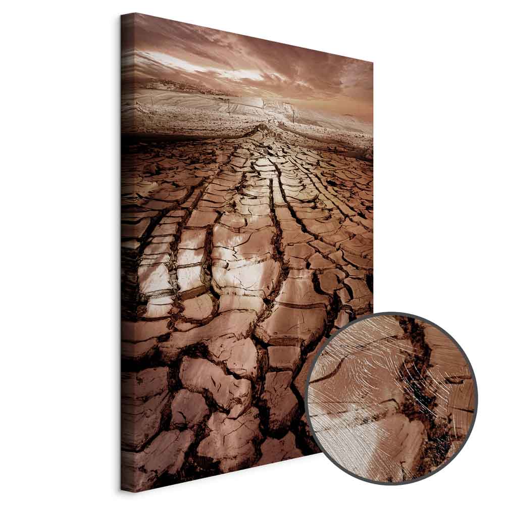 Desert Drought Landscape Vertical Canvas Print