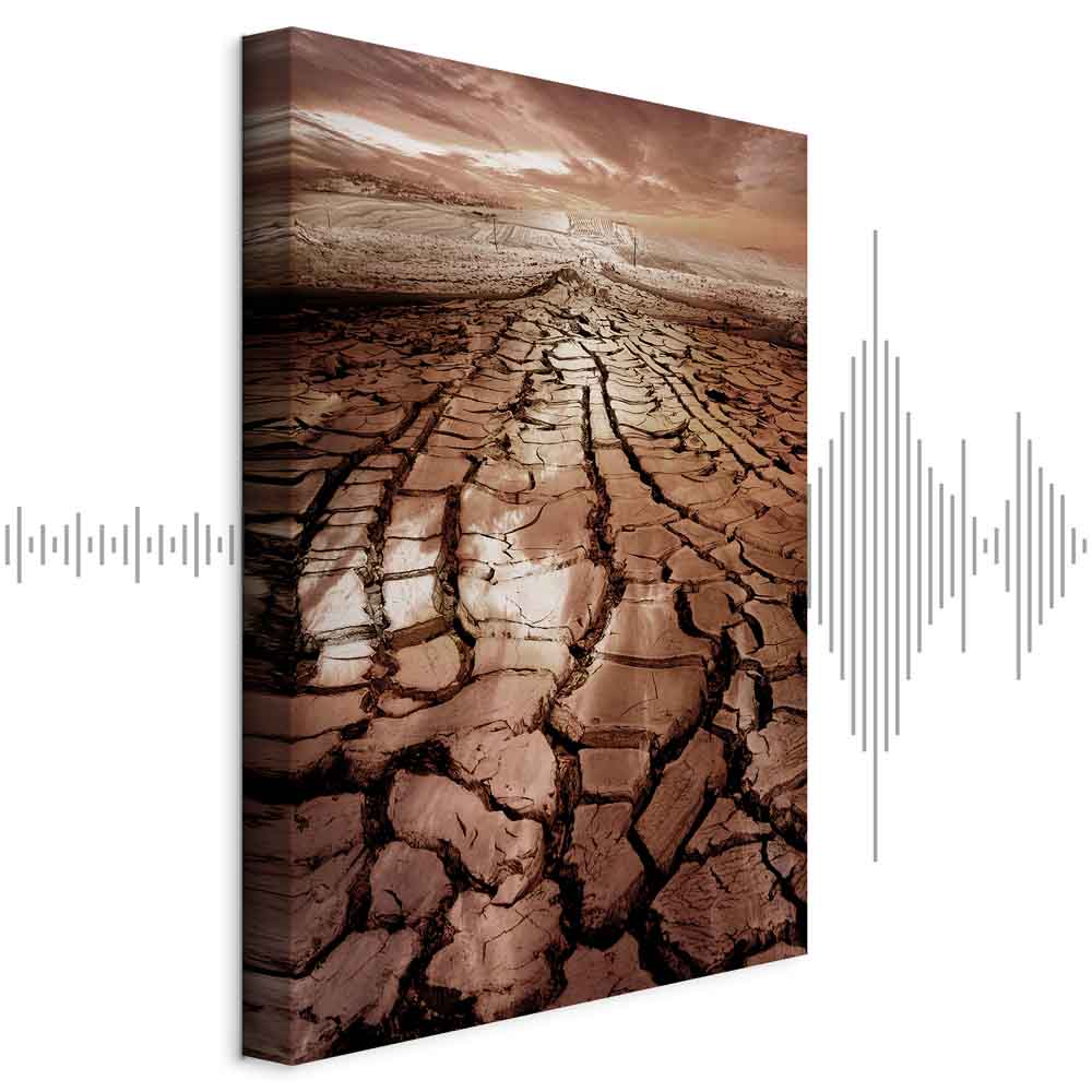Desert Drought Landscape Vertical Canvas Print