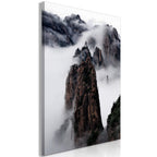 Canvas Print - High Mountains in Mist (1-part) - Landscape of Clouds Amid Rocks
