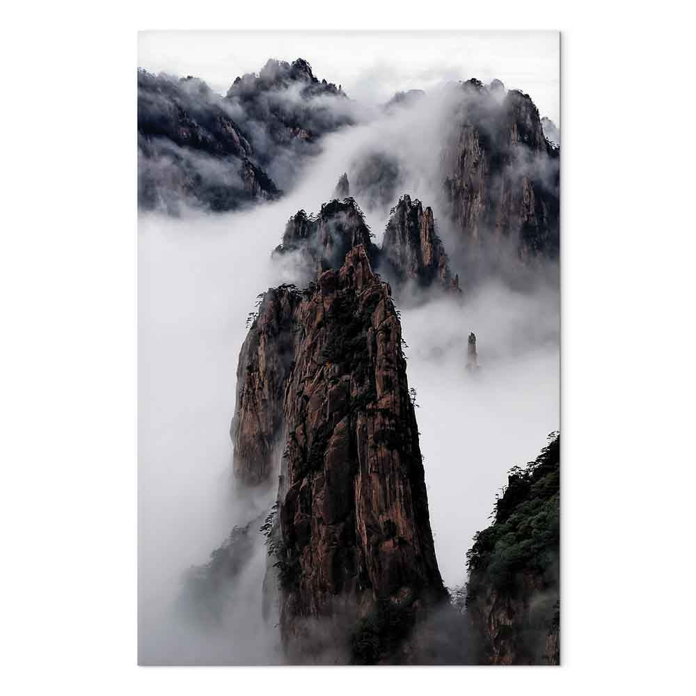 Misty High Mountain Landscape Canvas Print