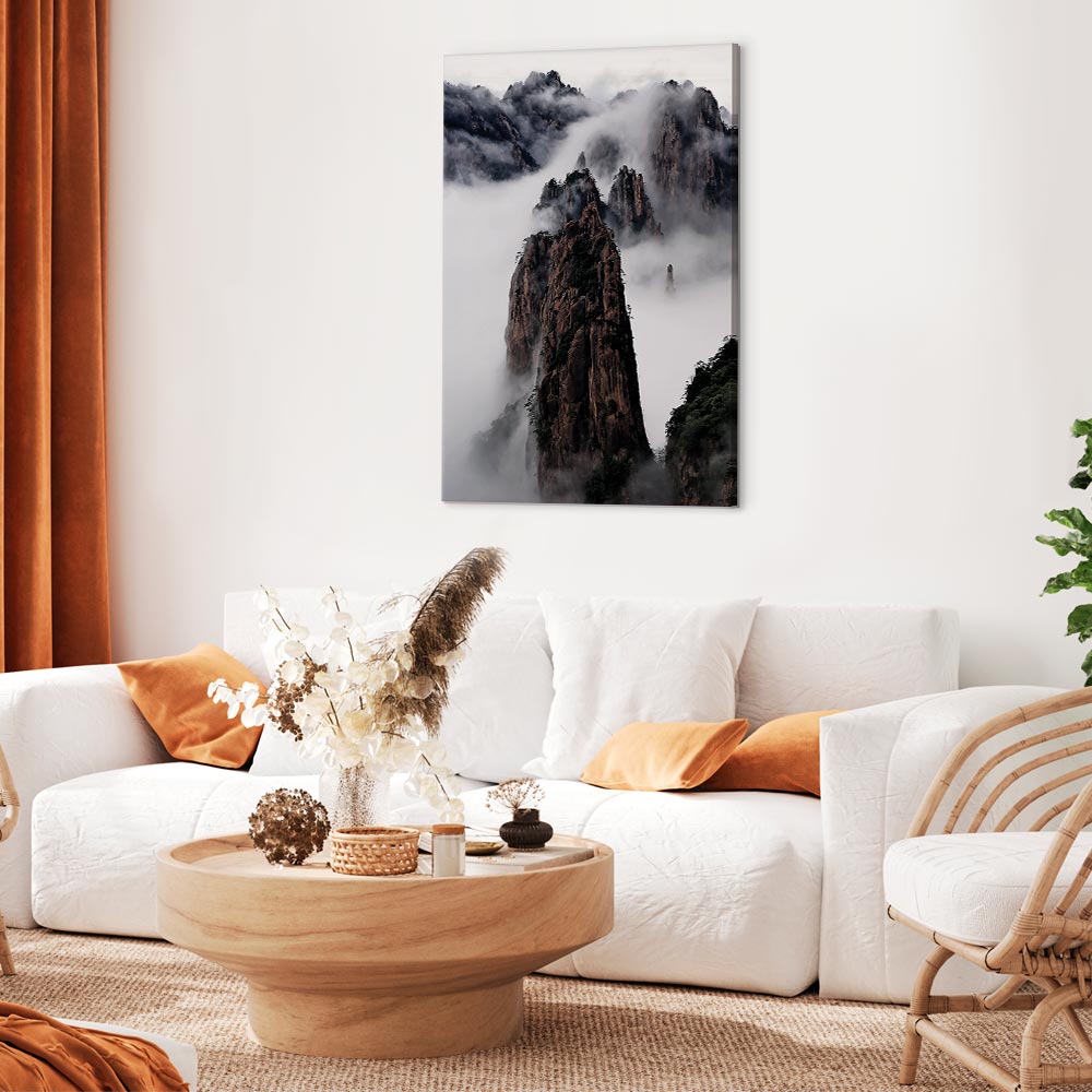 Misty High Mountain Landscape Canvas Print