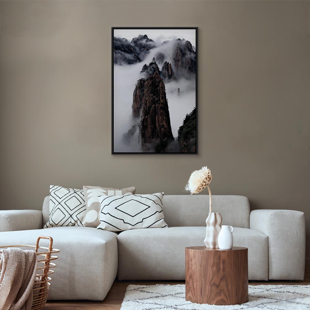 Misty High Mountain Landscape Canvas Print