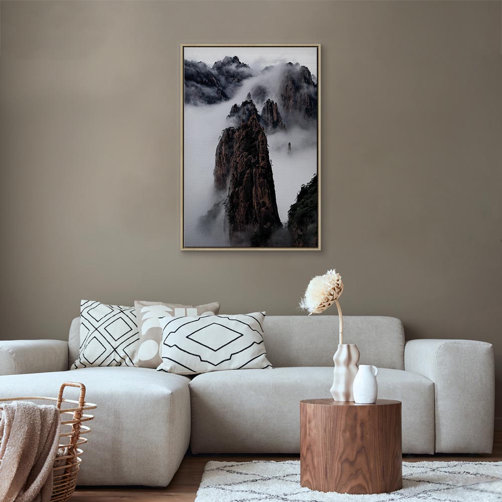 Misty High Mountain Landscape Canvas Print