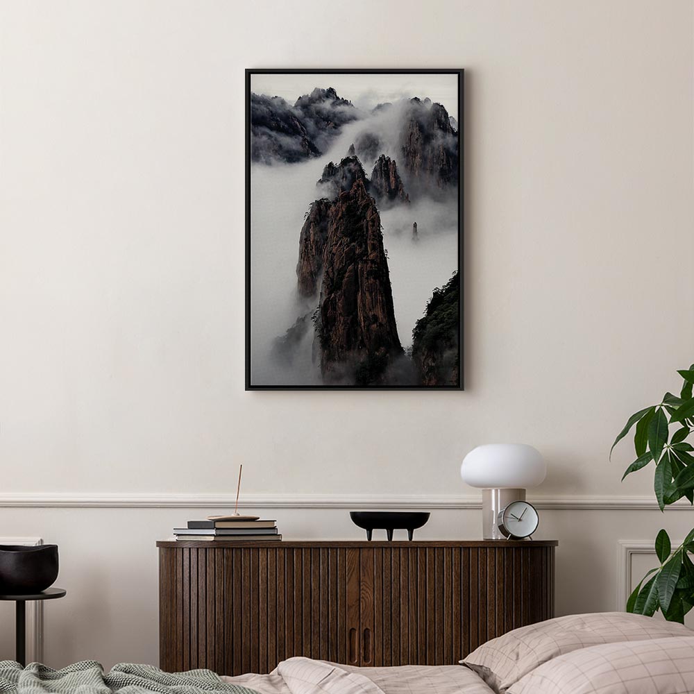 Misty High Mountain Landscape Canvas Print