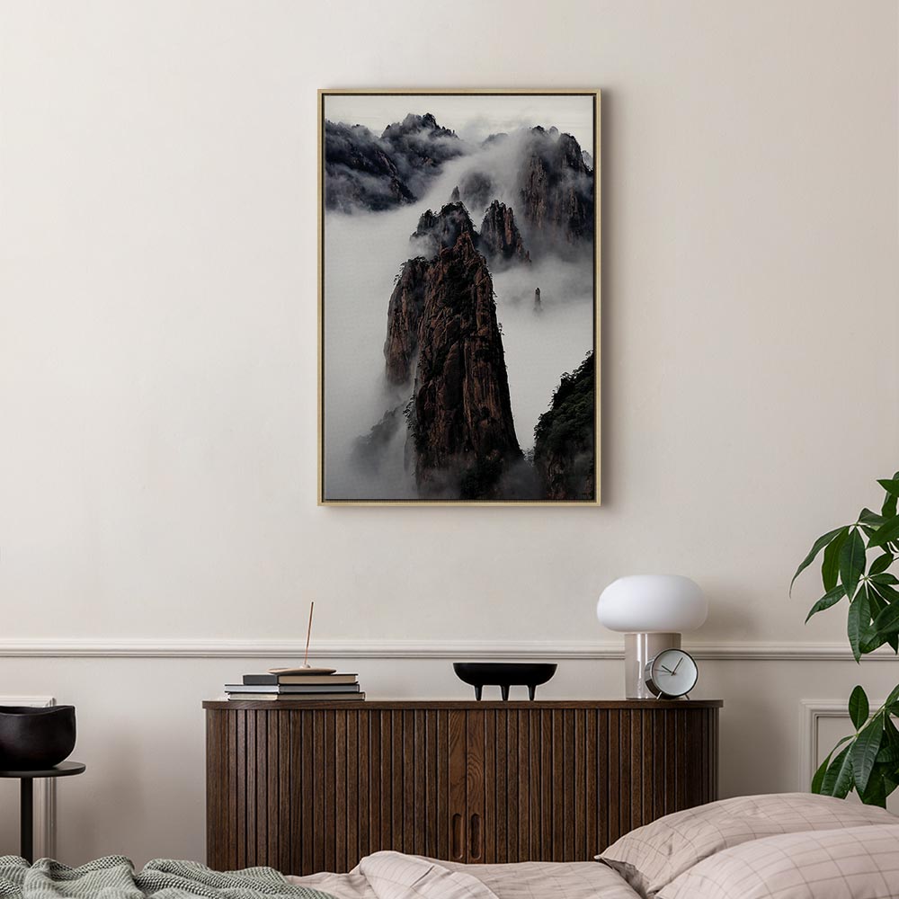 Misty High Mountain Landscape Canvas Print