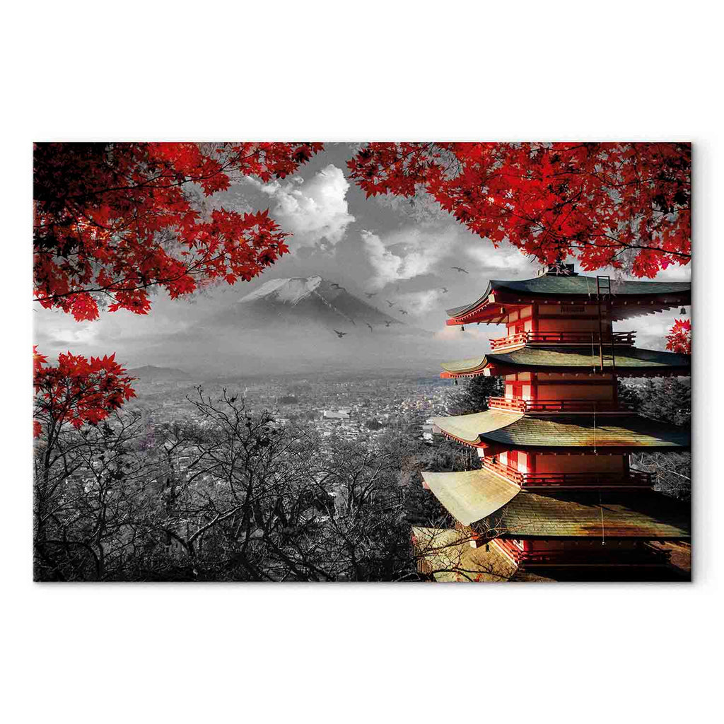Japanese Mountain Panorama Landscape Canvas Print