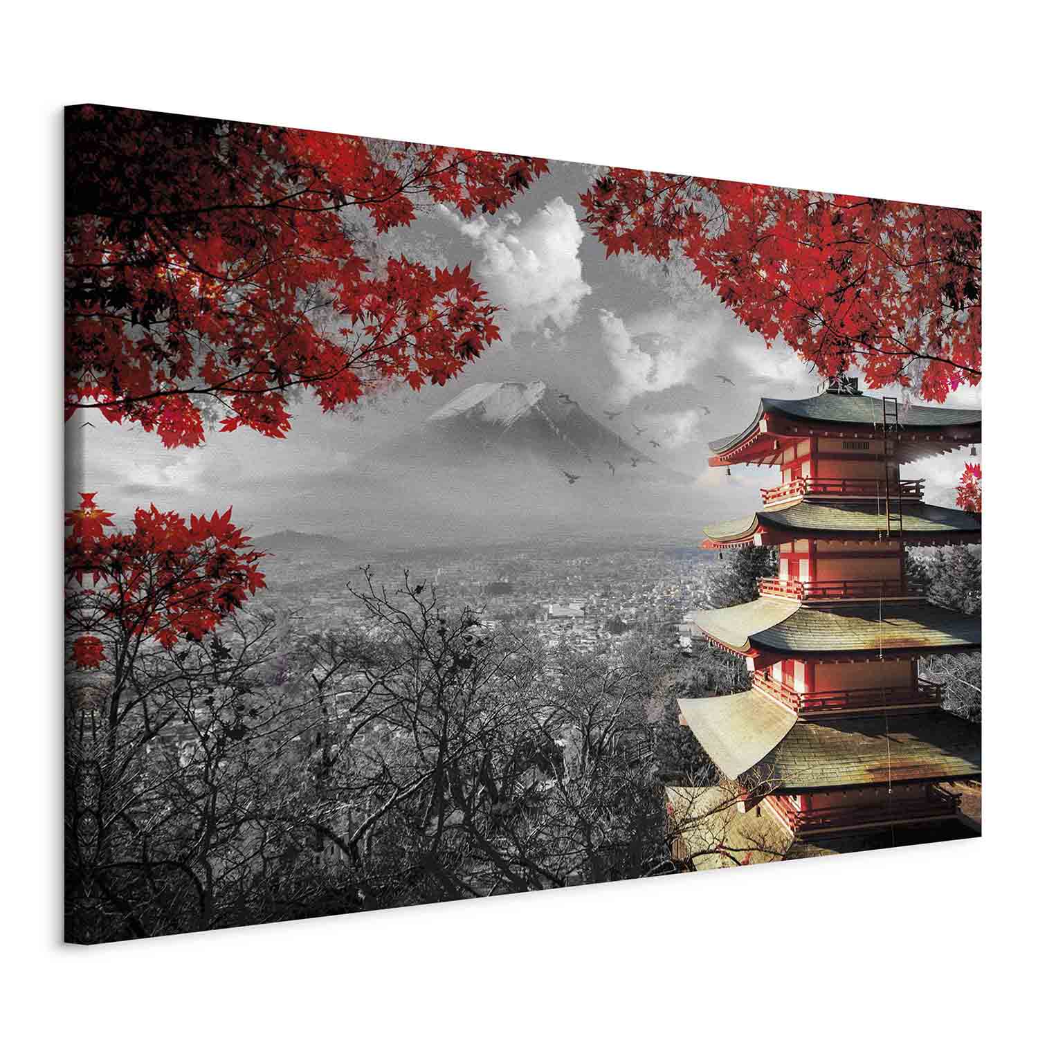 Japanese Mountain Panorama Landscape Canvas Print