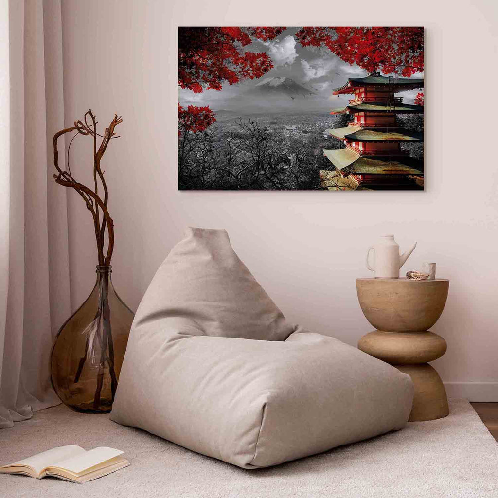 Japanese Mountain Panorama Landscape Canvas Print