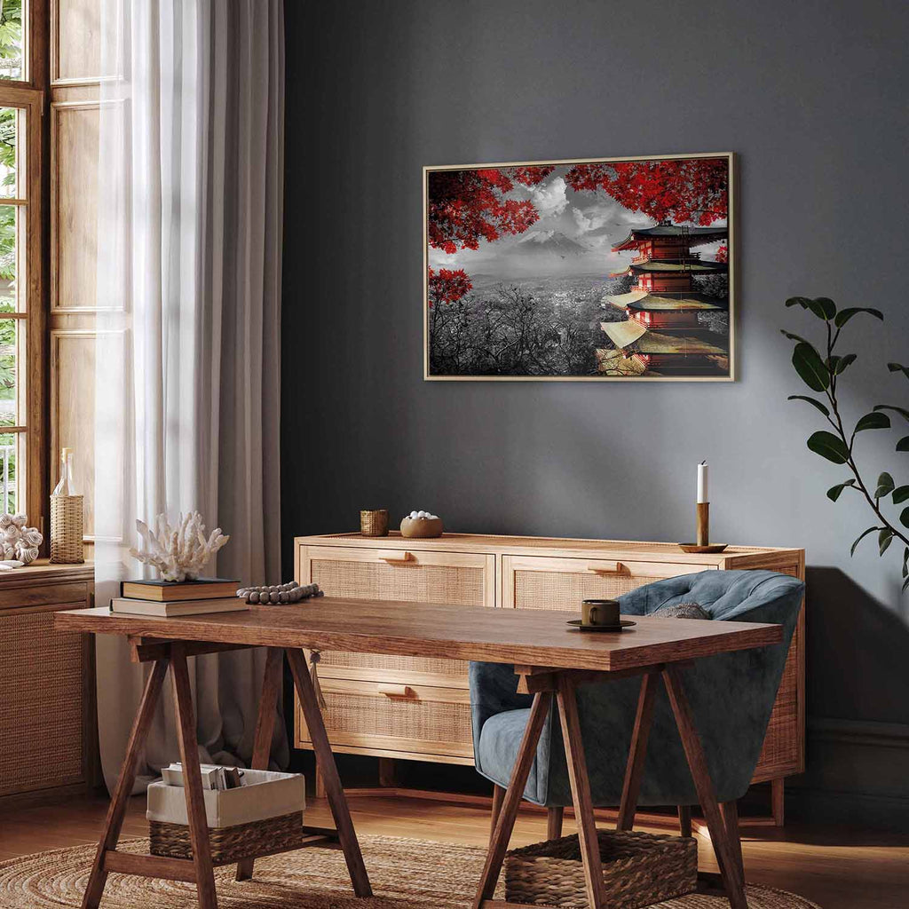 Japanese Mountain Panorama Landscape Canvas Print