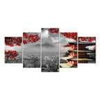 Japanese Panorama Landscape 5-Part Wide Canvas Print