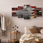 Japanese Panorama Landscape 5-Part Wide Canvas Print