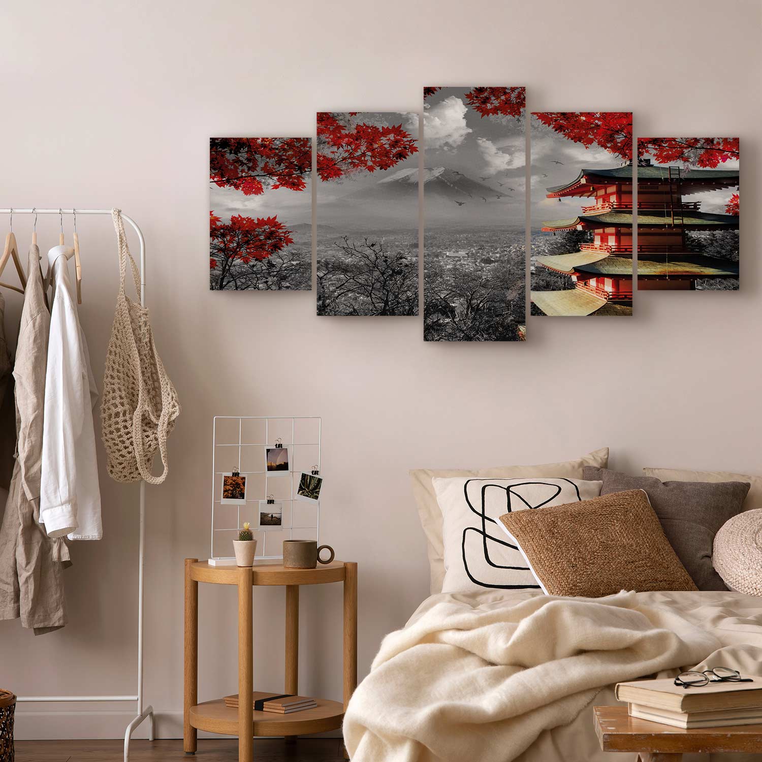 Japanese Panorama Landscape 5-Part Wide Canvas Print