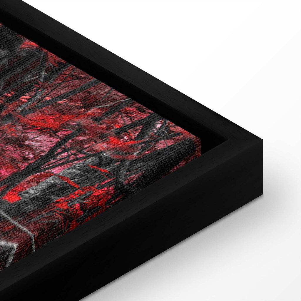 Red Forest Waterfall Landscape Canvas Print