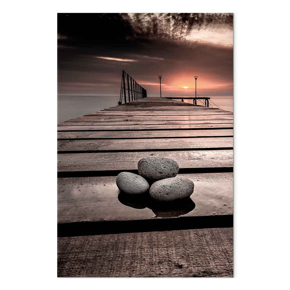 September Sunset Sea Landscape Canvas Print