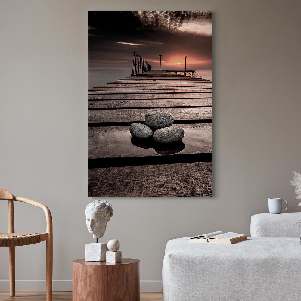 September Sunset Sea Landscape Canvas Print
