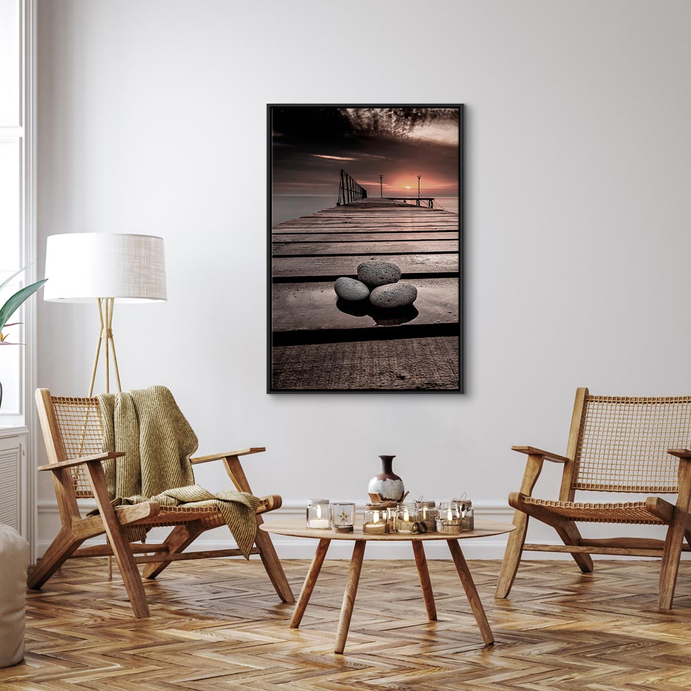 September Sunset Sea Landscape Canvas Print