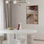 Sepia Dune Sea Landscape Poster