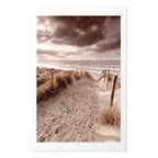 Sepia Dune Sea Landscape Poster