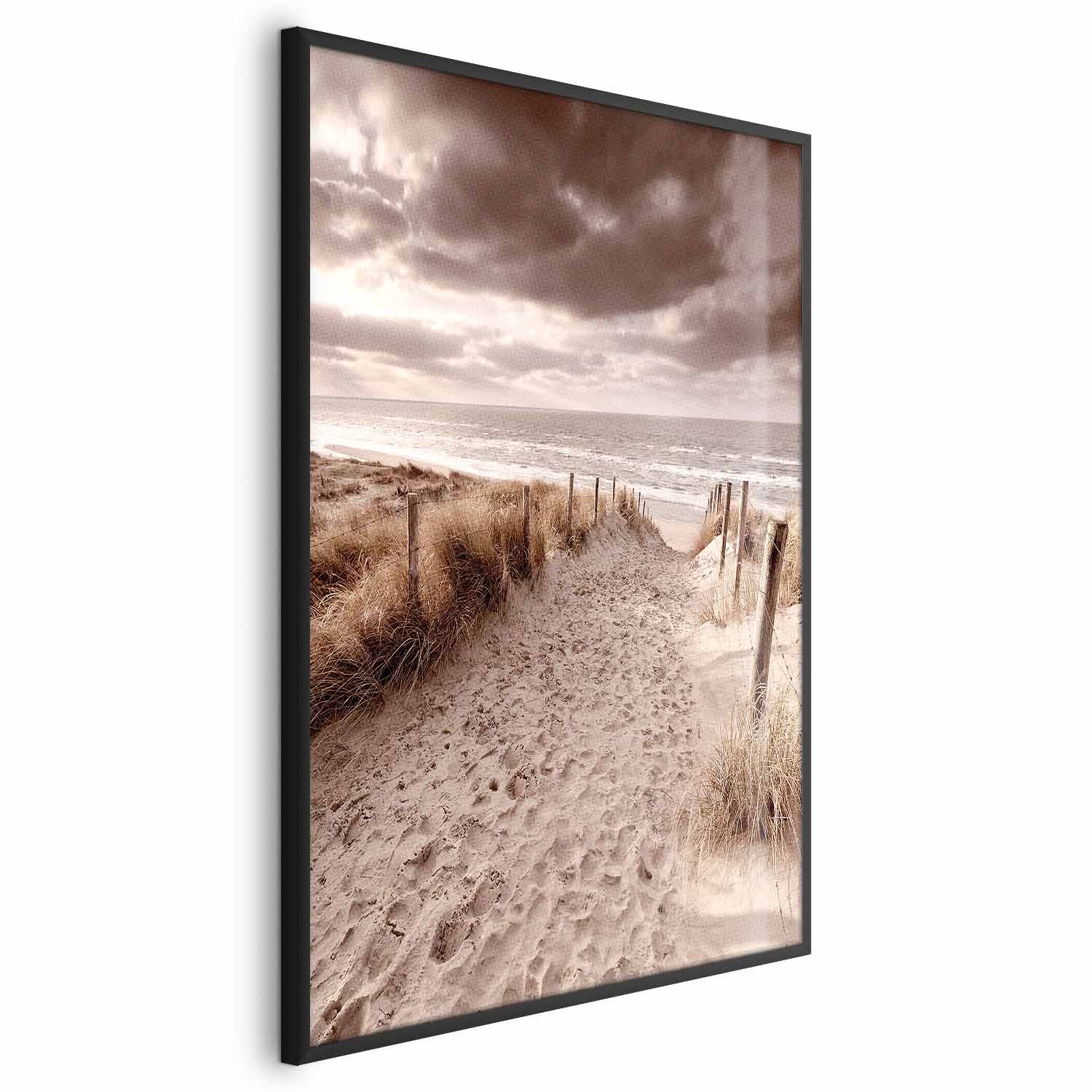 Sepia Dune Sea Landscape Poster