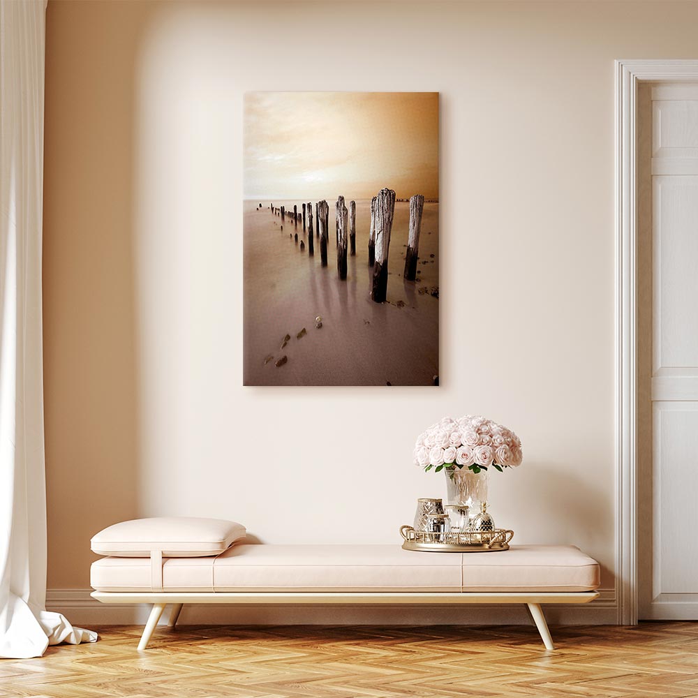 Autumn Coastal Outflow Landscape Canvas Print