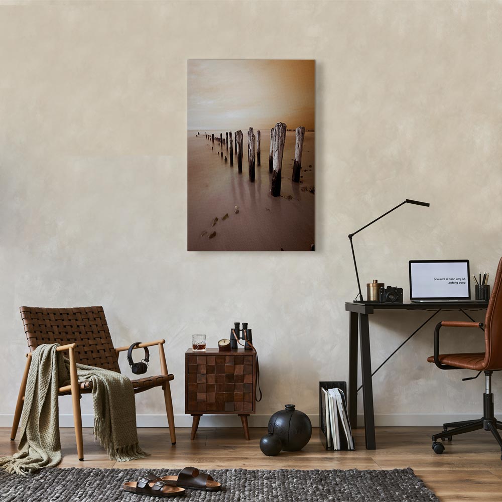 Autumn Coastal Outflow Landscape Canvas Print