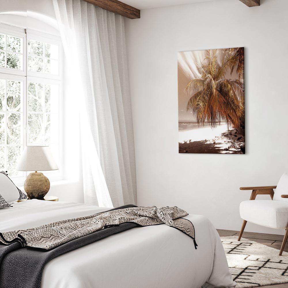 Palm Shadow Tropical Canvas Print