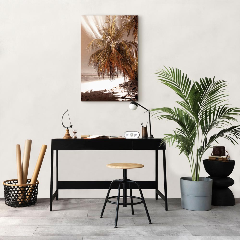 Palm Shadow Tropical Canvas Print