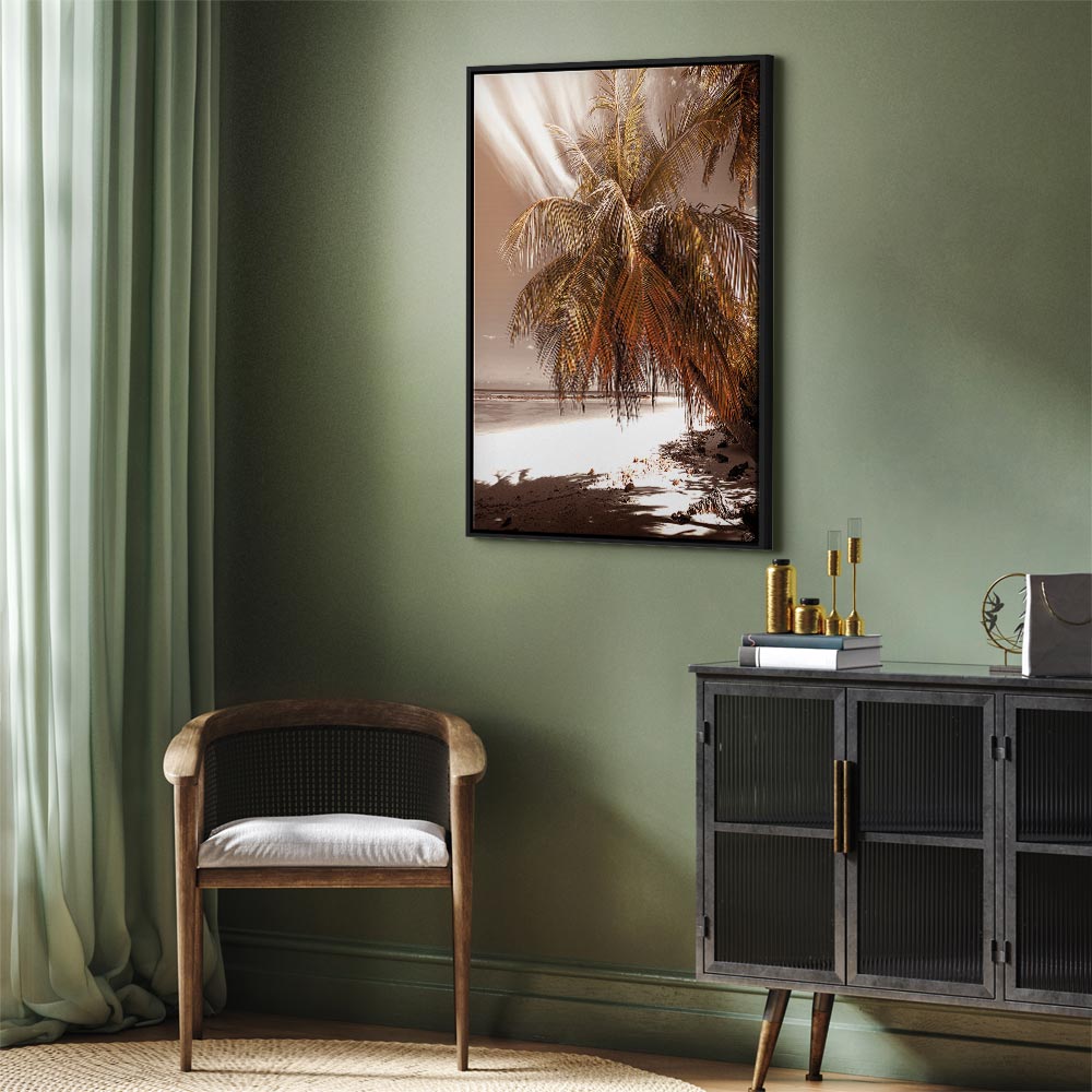 Palm Shadow Tropical Canvas Print