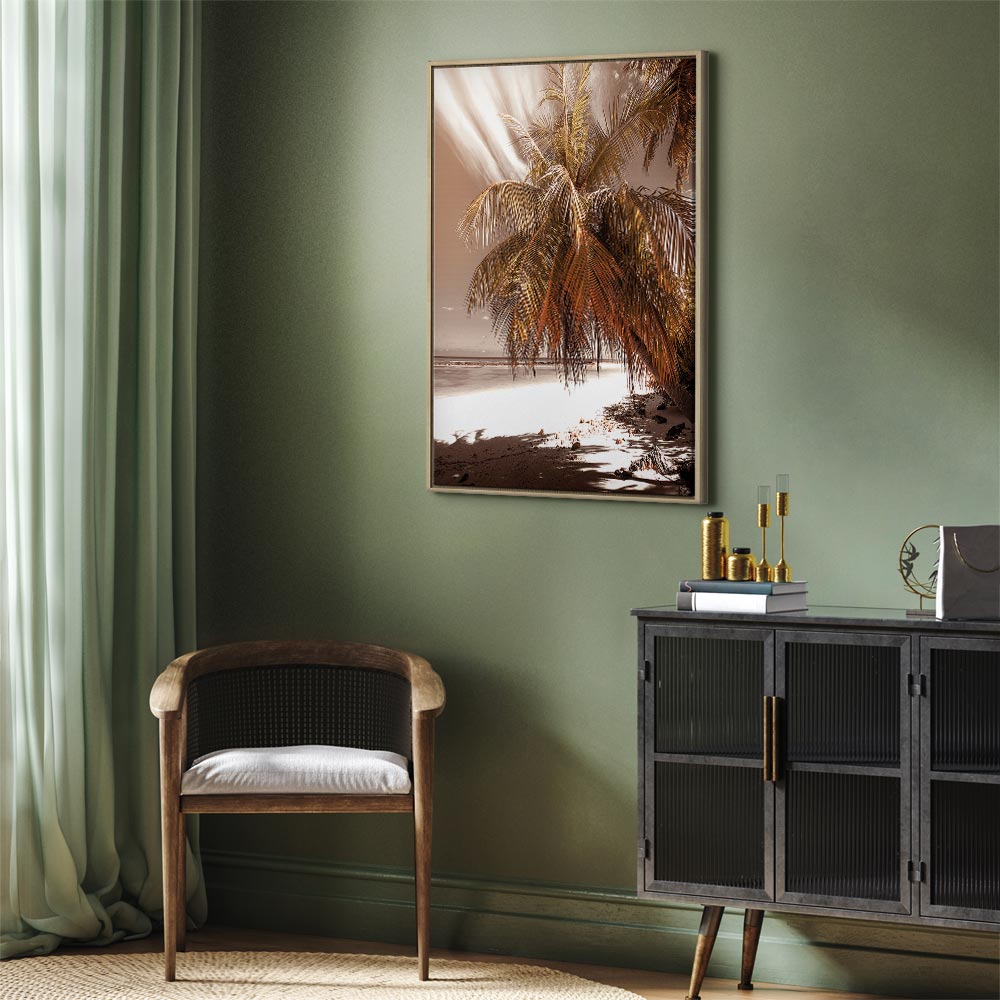 Palm Shadow Tropical Canvas Print